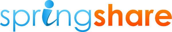 springshare logo - lower-case, light blue "spring", orange "share"